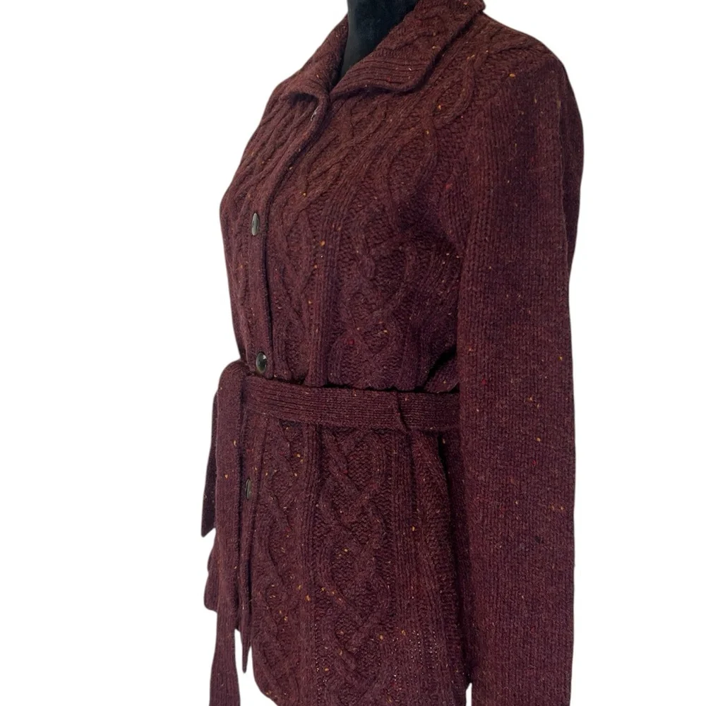 J.Crew Rich Burgundy 100% Wool Sweater Size M - Picture 2 of 9